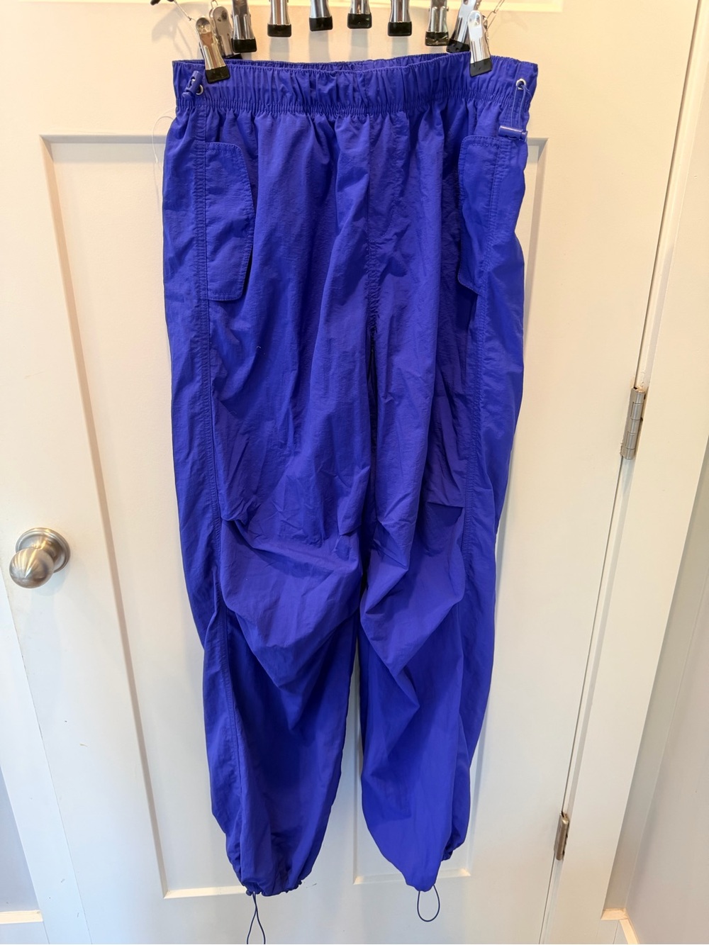 Love Tree Parachute Pants Womens Medium Royal Blue Nylon Baggy Y2K